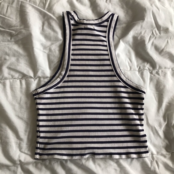 GARAGE high neck crop top tank - striped size M - Picture 4 of 4